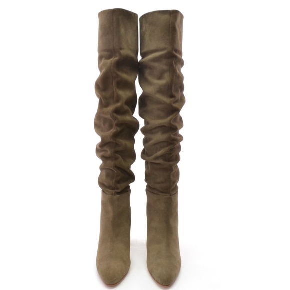 Zara Heel Suede Leather over the knee Boots size 39/US 8.5 - Picture 3 of 6